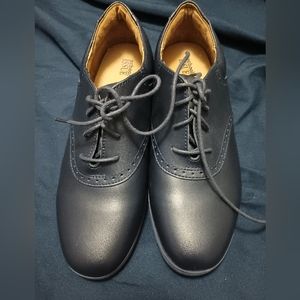 School Issue Upper Class Sz US 8.5M  WideWomen's Leather Oxford Shoes Navy